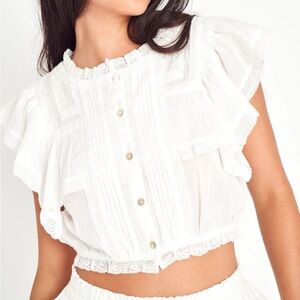 LoveShackFancy White Ruffled Blouse